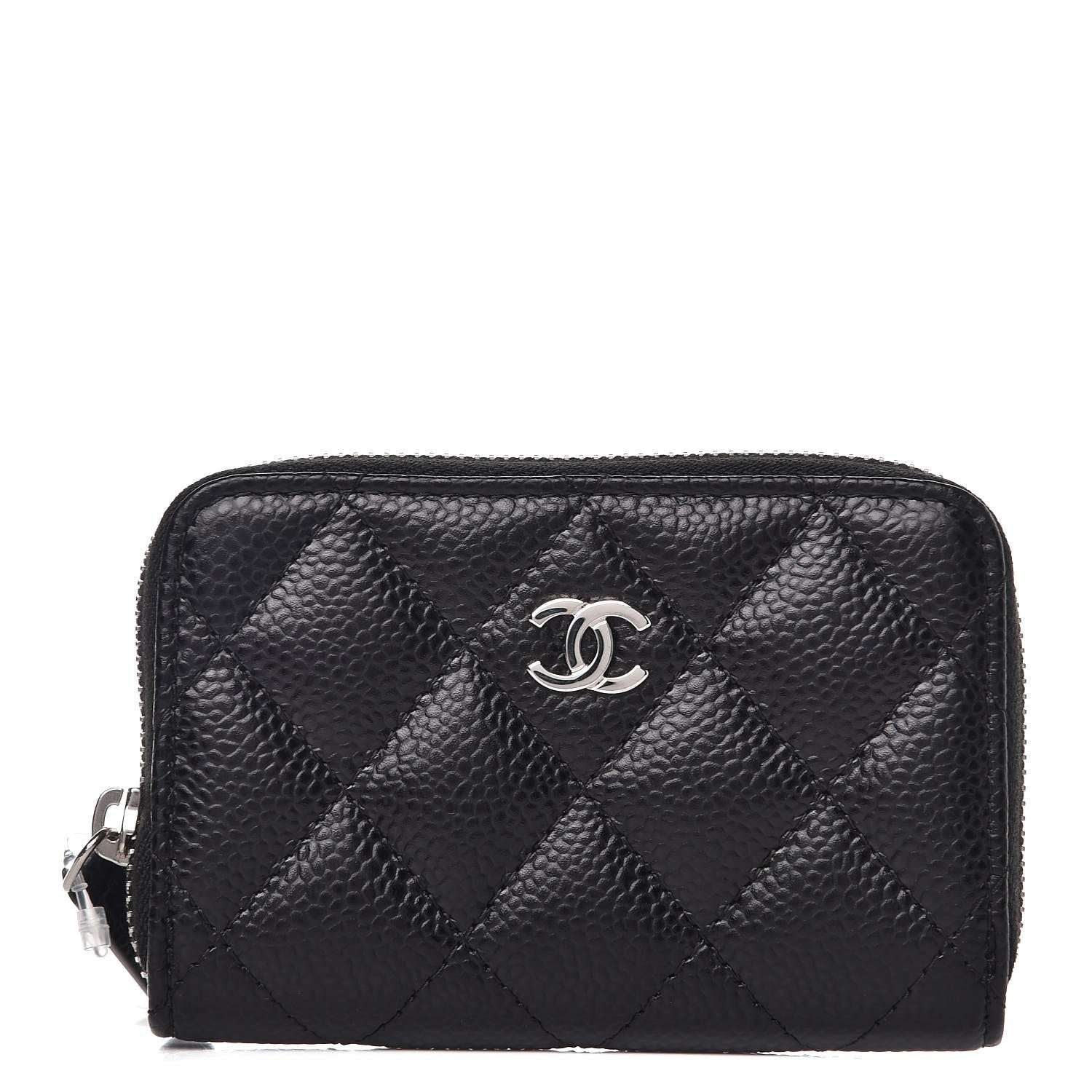 Chanel Caviar Quilted Zip Coin Purse Black 1 of 8