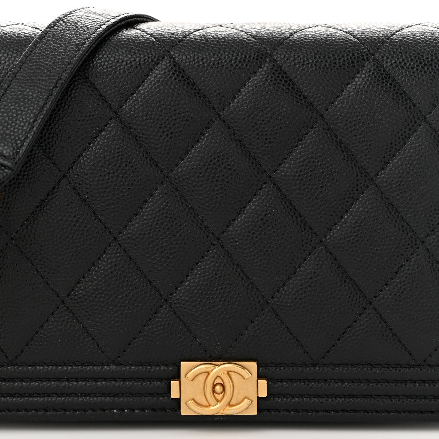 Chanel Caviar Quilted Boy Wallet On Chain WOC Black 9 of 13
