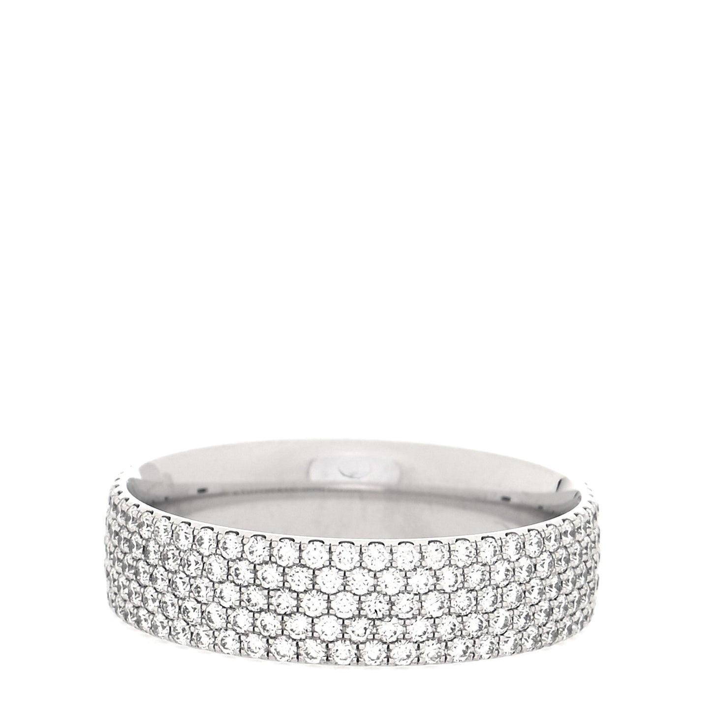 18K White Gold Diamond Metro Five-Row Ring 56 7.5