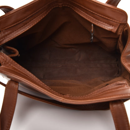 Chanel Lambskin CC Tote Brown 5 of 14