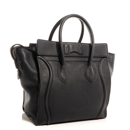 Celine Pebbled Leather Mini Luggage Bag Anthracite 3 of 9