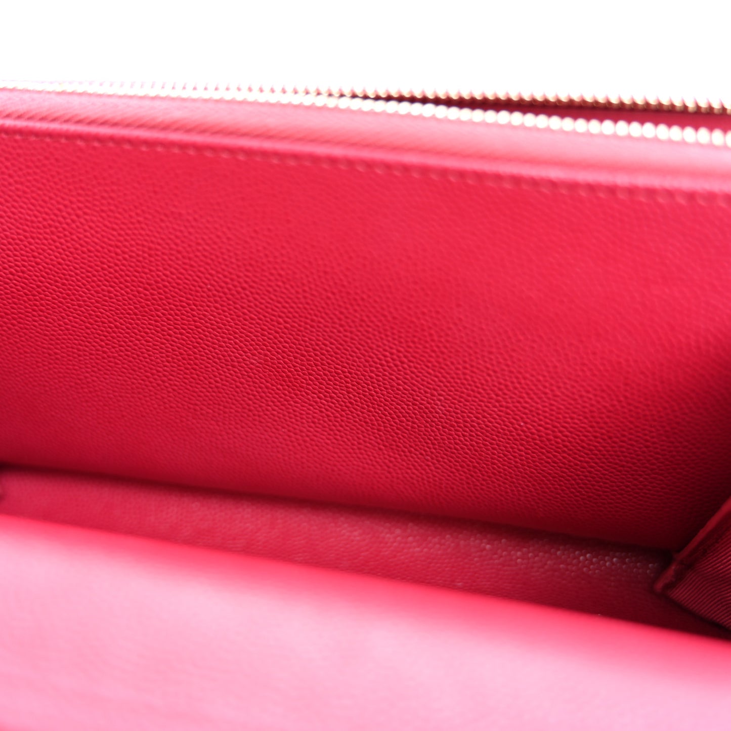 Caviar Quilted Phone Holder Wallet on Removable Chain Dark Pink