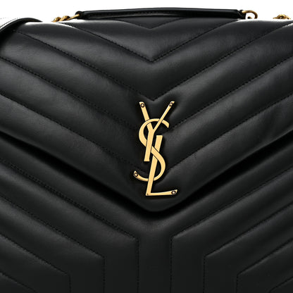 Saint Laurent Calfskin Y Quilted Monogram Medium Loulou Chain Satchel Black 8 of 10
