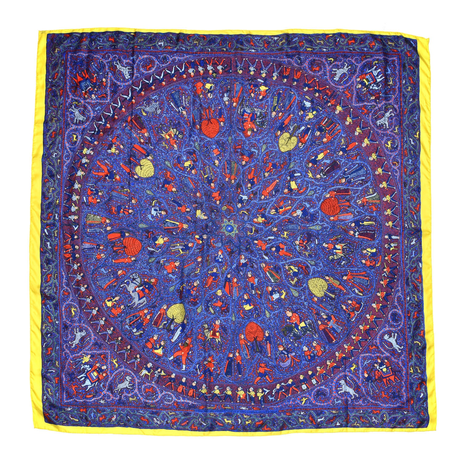 Hermes Silk Lalbhai Scarf 140 Bleu Electrique 1 of 3