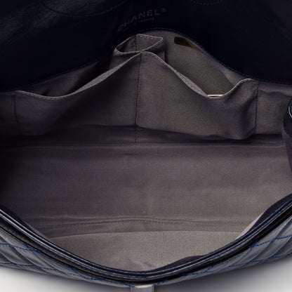 Chanel Glazed Calfskin Quilted Surpique 2.55 Reissue Flap Navy 5 of 10