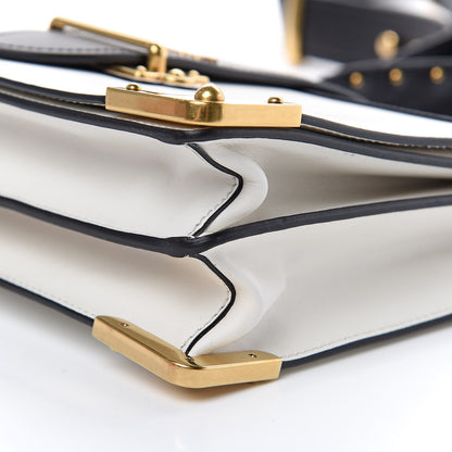 Prada City Calf Saffiano Large Cahier Bag White Black 11 of 18