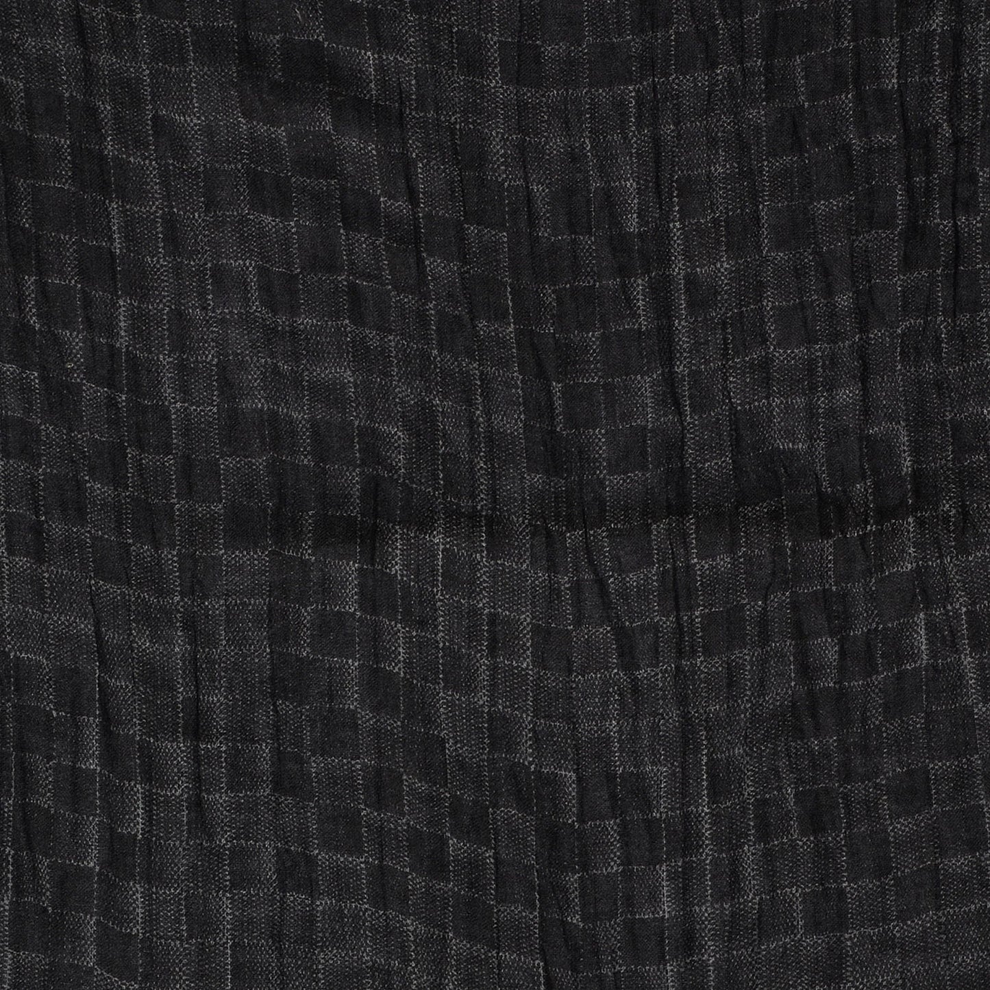 Cashmere Silk Damier Etole Stole Black