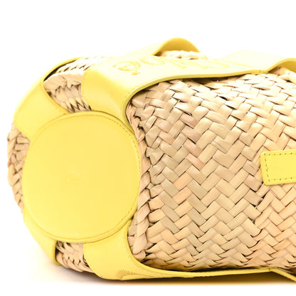 Chloe Raffia Smooth Calfskin Small Sense Basket Daffodil Yellow 9 of 9