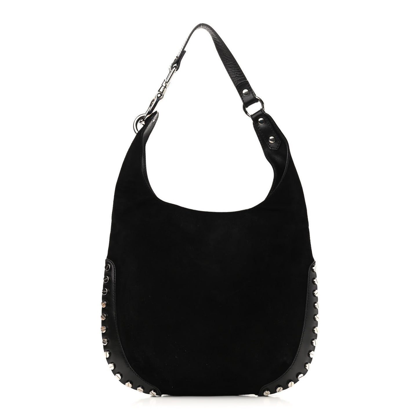 Suede Studded Hobo Black