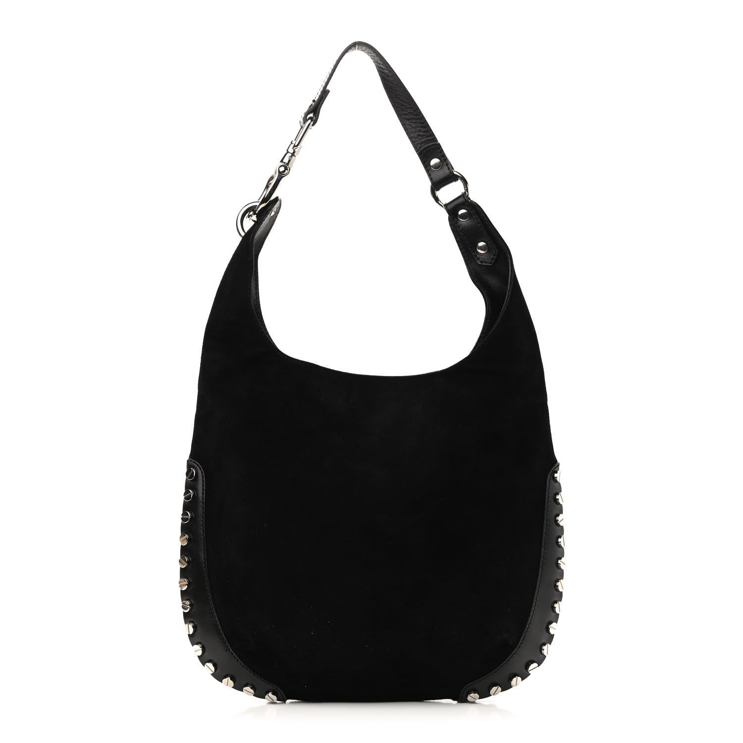 Fendi Suede Studded Hobo Black 1 of 10