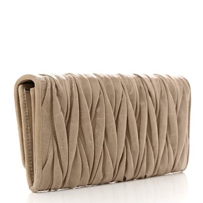 Miu Miu Nappa Matelasse Flap Wallet Pomice 3 of 8