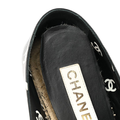 Chanel Lambskin Printed CC Espadrilles 40 Black White 10 of 10