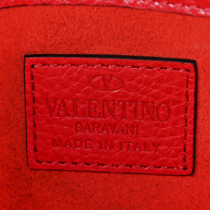 Valentino Garavani Pebbled Calfskin Rockstud Wallet on Chain Rouge Pur 6 of 11