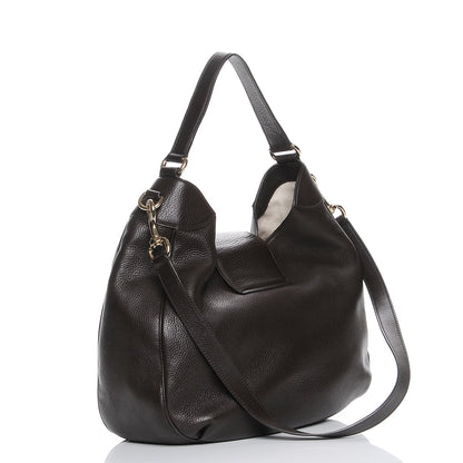 Gucci Calfskin Web Medium Dressage Hobo Coffee Brown 4 of 8