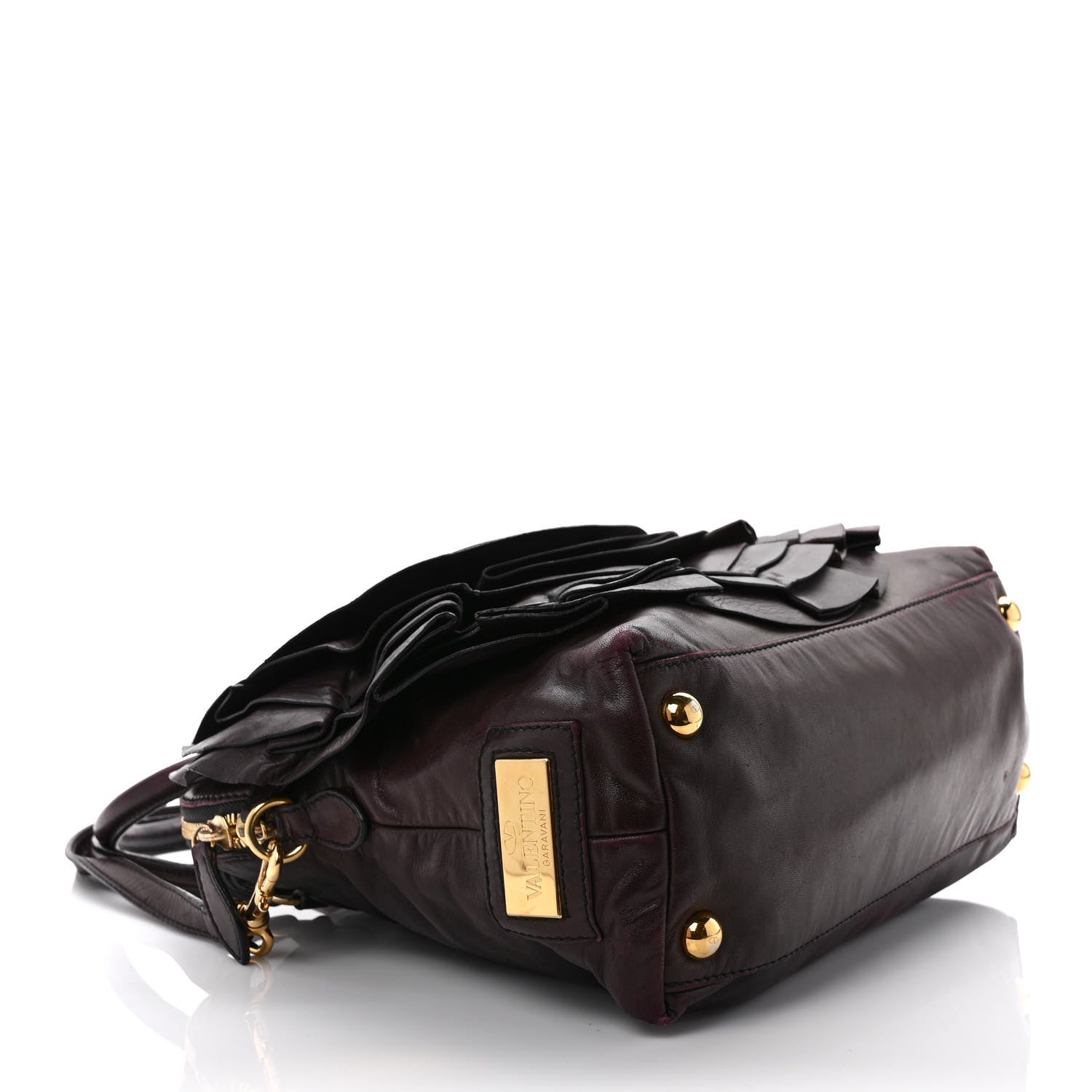 Valentino Garavani Nappa Petale Dome Bag Burgundy 4 of 13