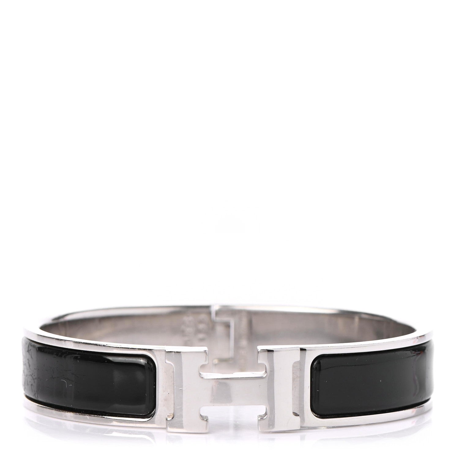 Hermes Enamel Narrow Clic Clac H Bracelet PM Black 1 of 4