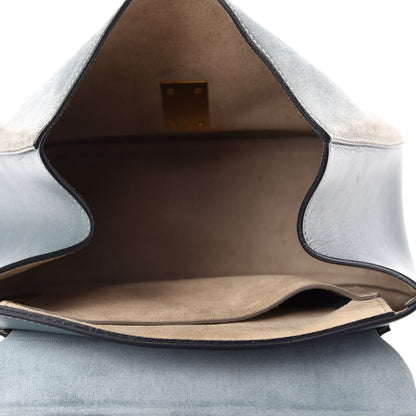 Chloe Suede Smooth Calfskin Drew Shoulder Bag Cloudy Blue 5 of 11