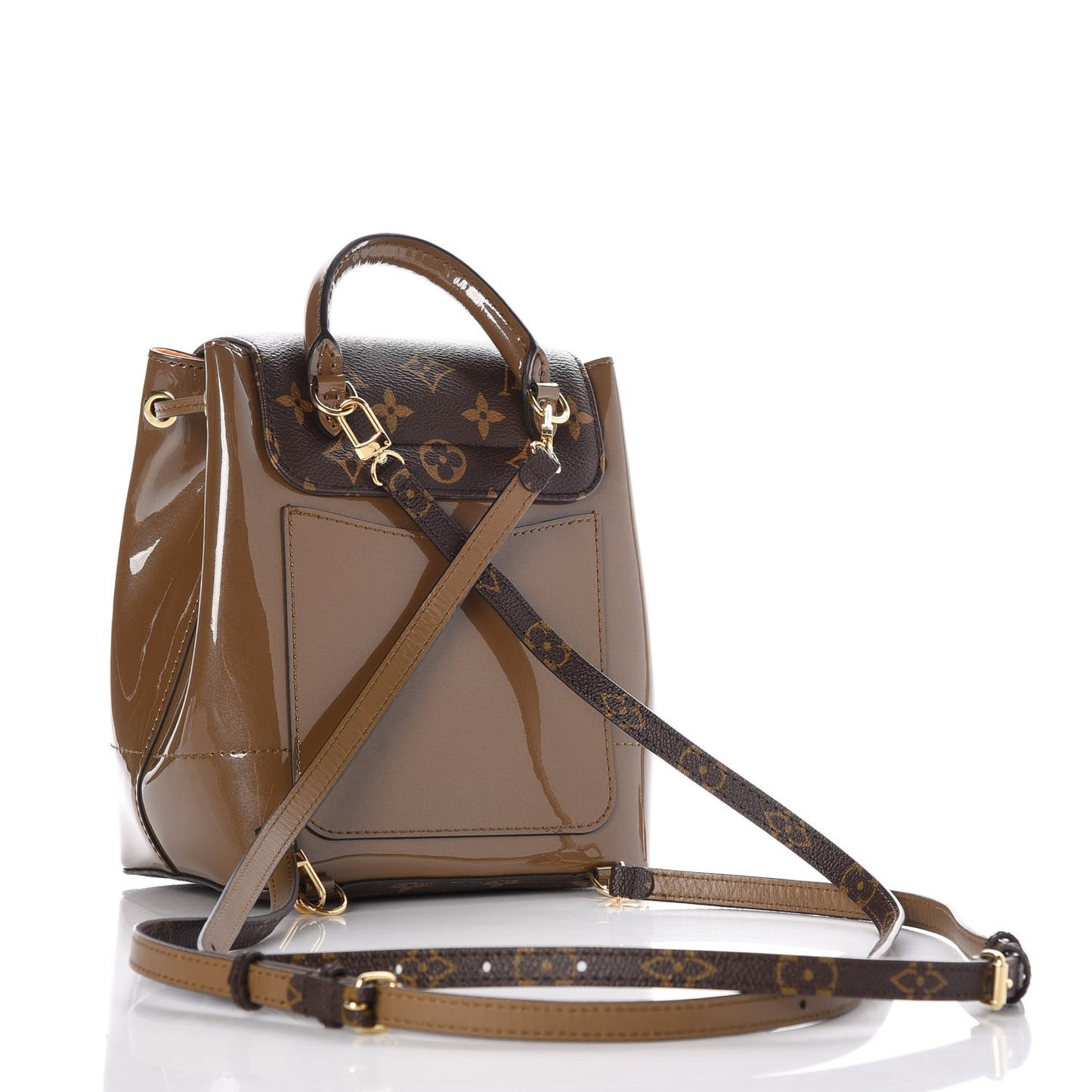 Patent Monogram Hot Springs Backpack Vert Bronze