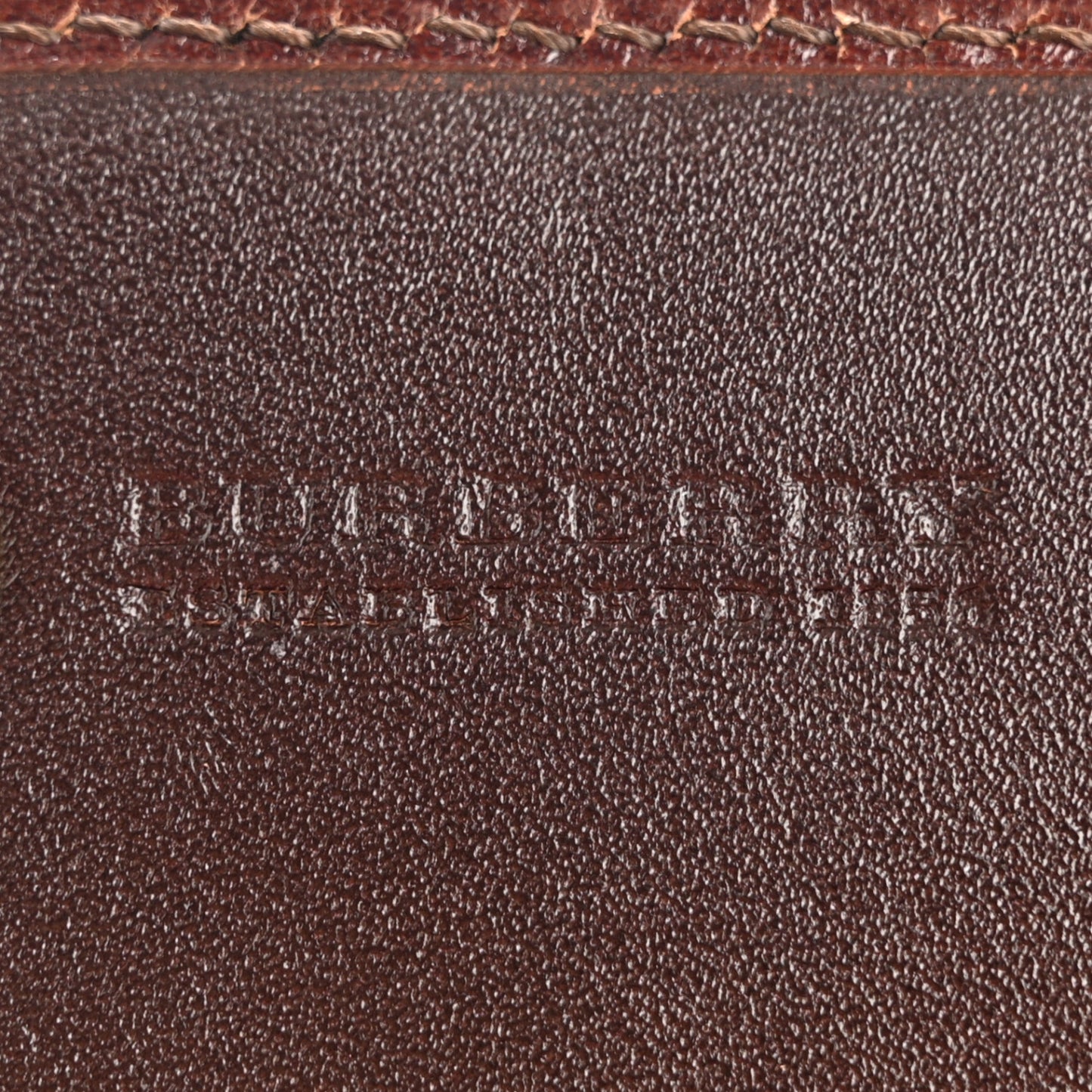 Calfskin House Check Studded Wallet Dark Tan