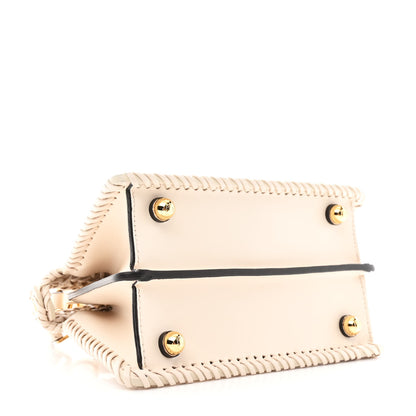 Fendi Vitello King Shiny Nappa Intreccio Petite Peekaboo I SEE U Satchel Camelia 4 of 13