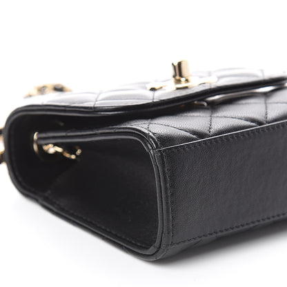Chanel Lambskin Quilted Mini Trendy CC Chain Wallet Black 7 of 9
