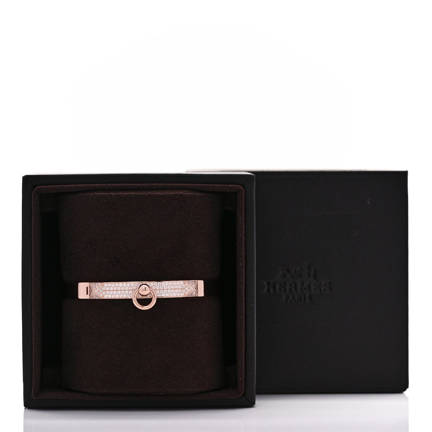 18K Rose Gold Diamond PM Collier De Chien Pave Bracelet SH