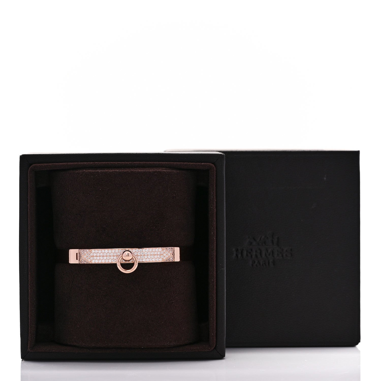 Hermes 18K Rose Gold Diamond PM Collier De Chien Pave Bracelet SH 4 of 4