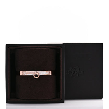 Hermes 18K Rose Gold Diamond PM Collier De Chien Pave Bracelet SH 4 of 4