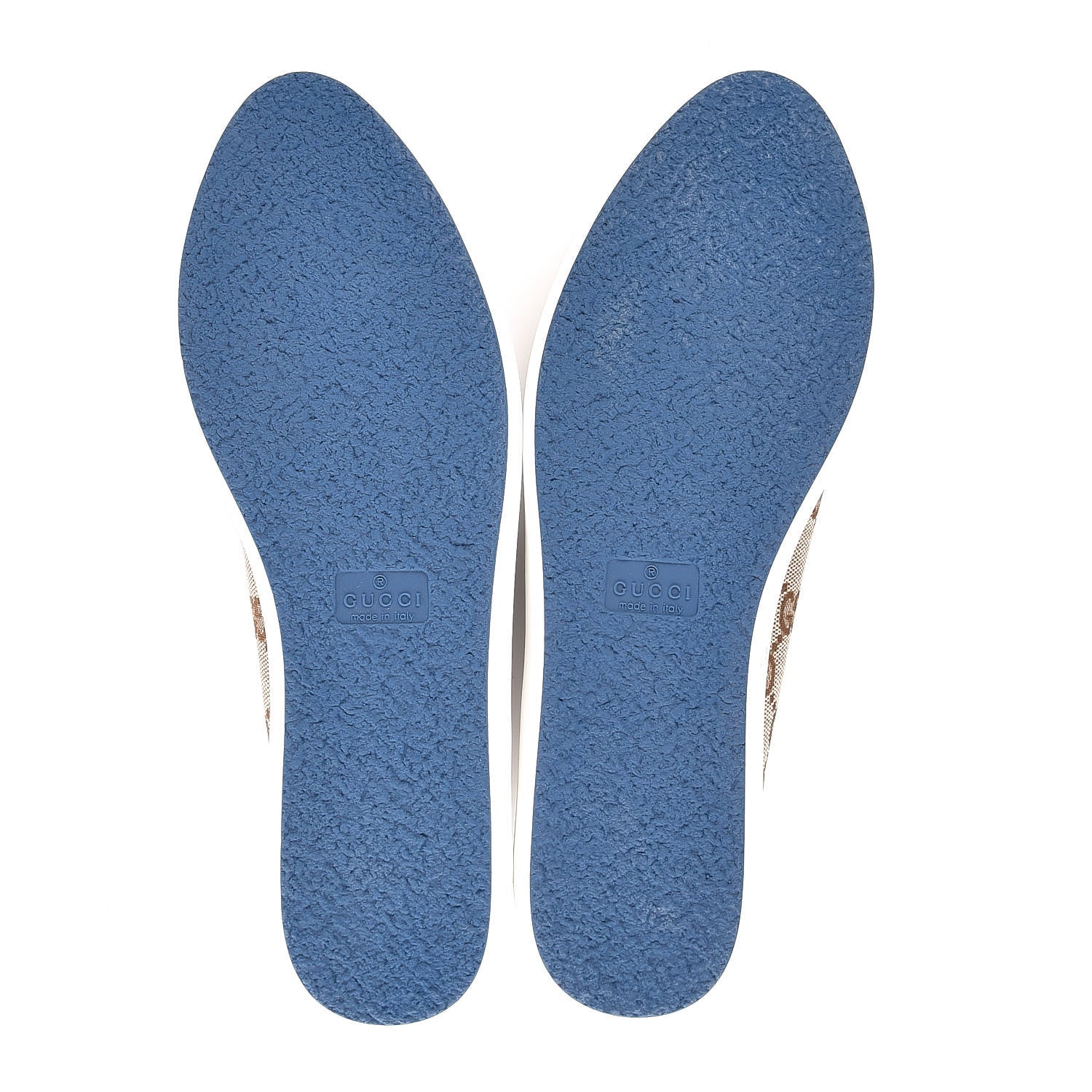 Gucci Monogram Miro Soft Calfskin Ballet Flats 37 Beige Ebony Blue 5 of 9