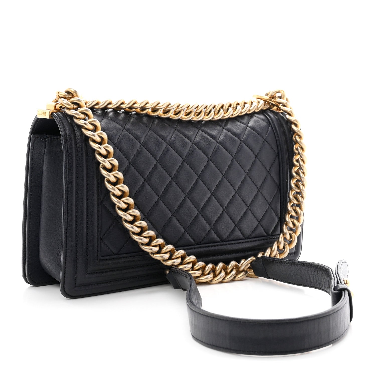 Chanel Lambskin Quilted Medium Boy Flap Navy 3 of 10