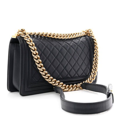 Chanel Lambskin Quilted Medium Boy Flap Navy 3 of 10