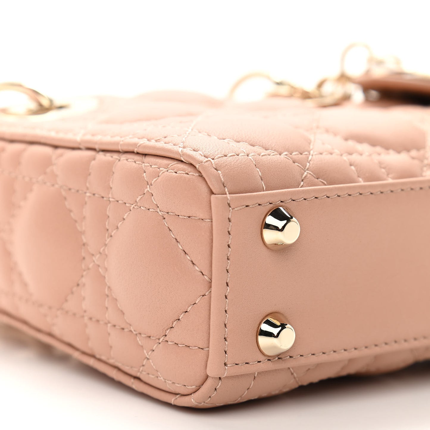 Lambskin Cannage Micro Lady Dior Rose Des Vents