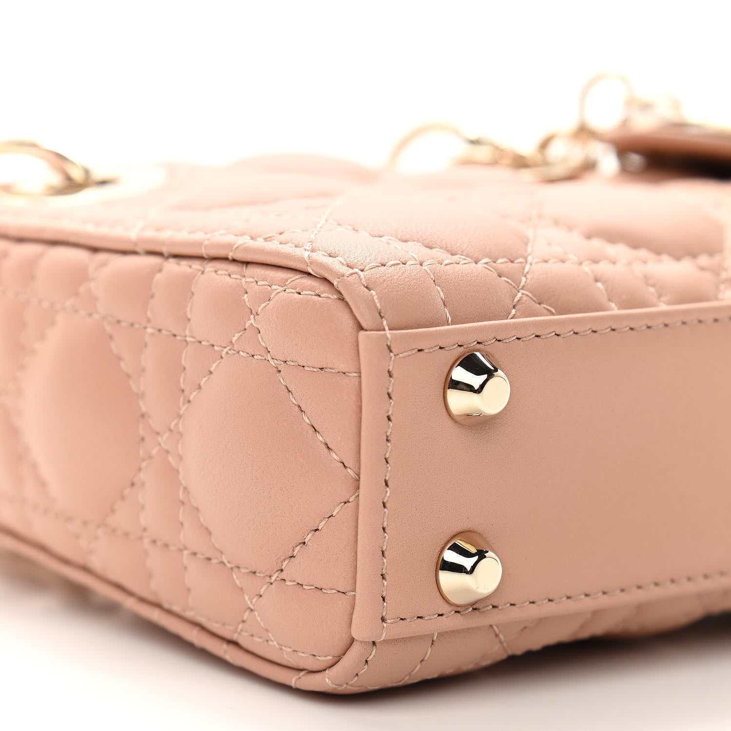 Christian Dior Lambskin Cannage Micro Lady Dior Rose Des Vents 5 of 11