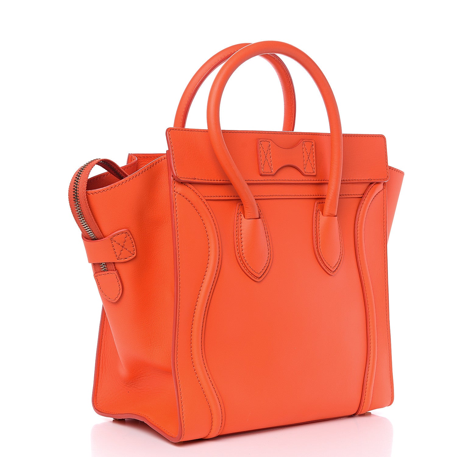 Celine Smooth Calfskin Mini Luggage Orange 2 of 11
