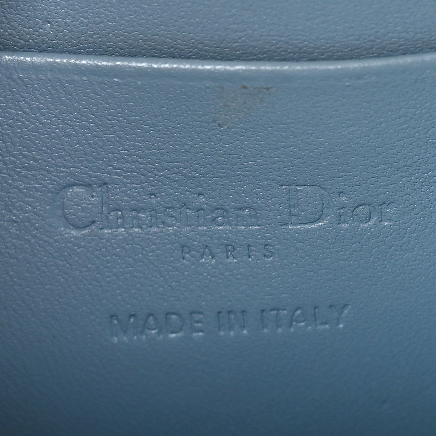 Lambskin Cannage Lady Dior Phone Holder Cloud Blue