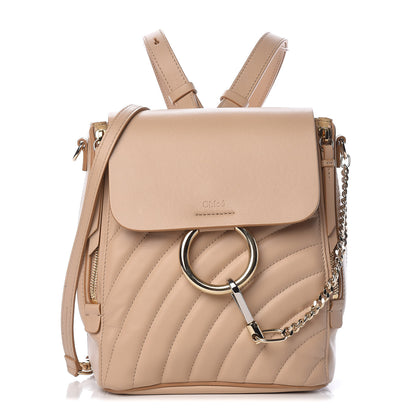 Chloe Calfskin Quilted Medium Faye Backpack Pearl Beige 1 of 14