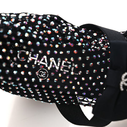 Chanel Resille Strass Kid Suede Patent Mary Jane Short Boots 37 Black 9 of 10