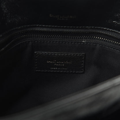 Saint Laurent Crinkled Calfskin Matelasse Monogram Large Niki Chain Satchel Black 6 of 20