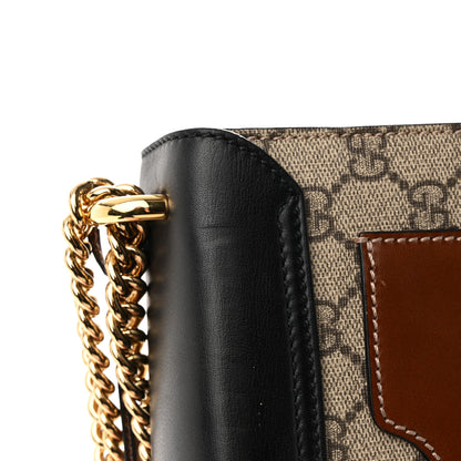 Gucci GG Supreme Monogram Calfskin Small Padlock Shoulder Bag Beige Black Cuir 18 of 18