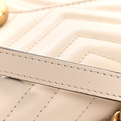 Gucci Calfskin Matelasse Small GG Marmont Shoulder Bag White 13 of 14