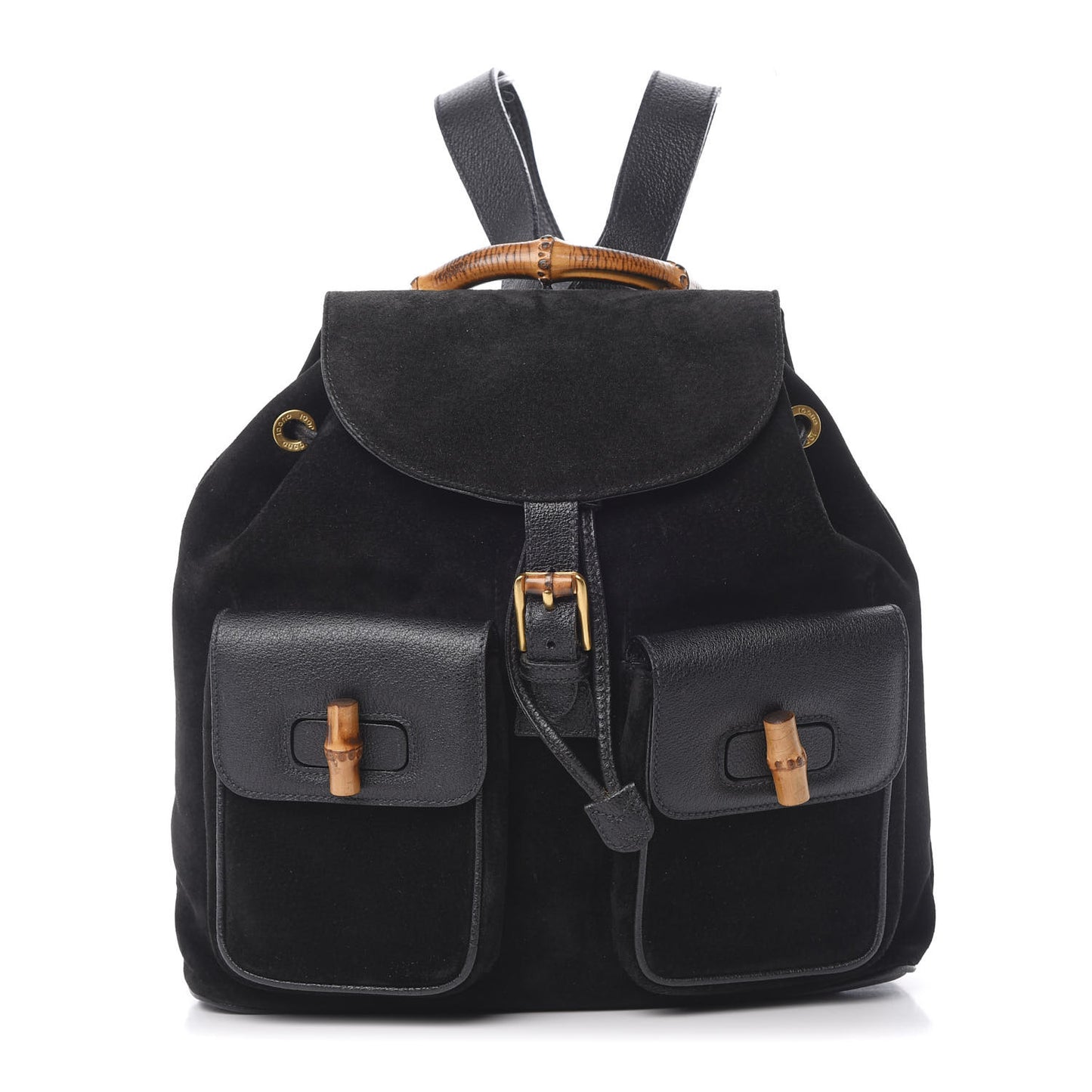 Suede Bamboo Backpack Black