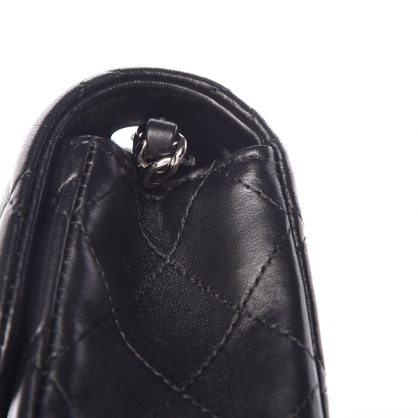 Lambskin Quilted Mini Rectangular Flap Black