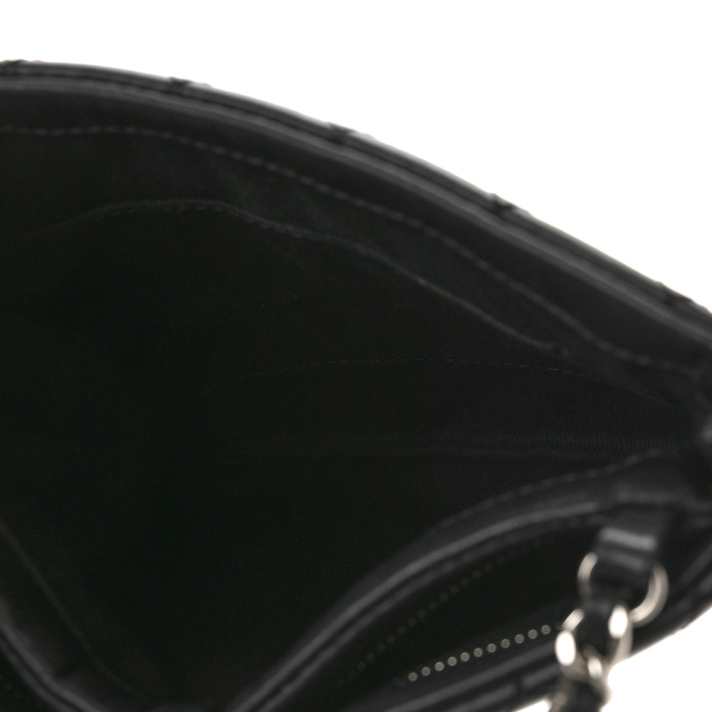 Aged Calfskin Quilted Crossbody Bag Black