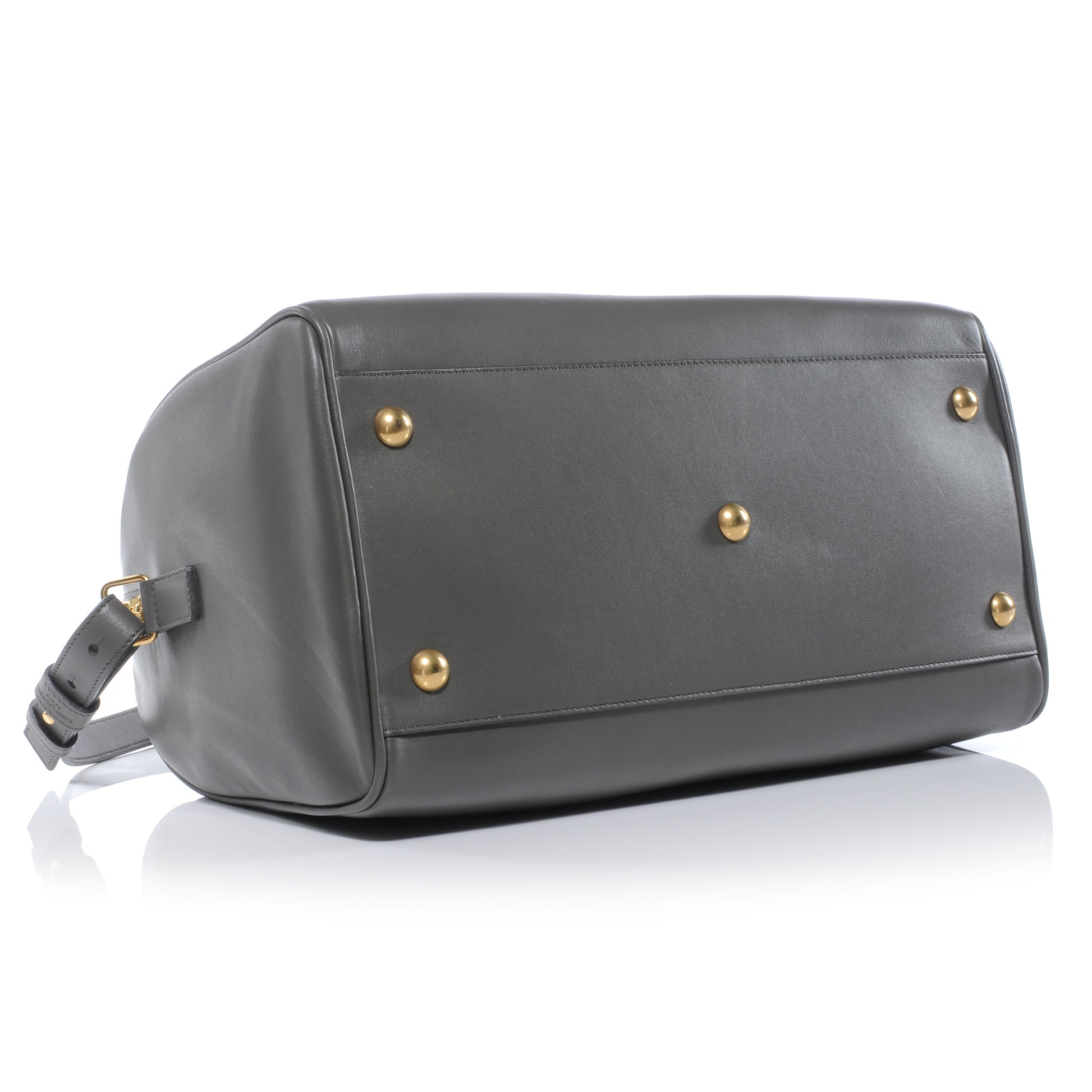 Saint Laurent Leather Classic Duffle 6 Bag Gray 4 of 8