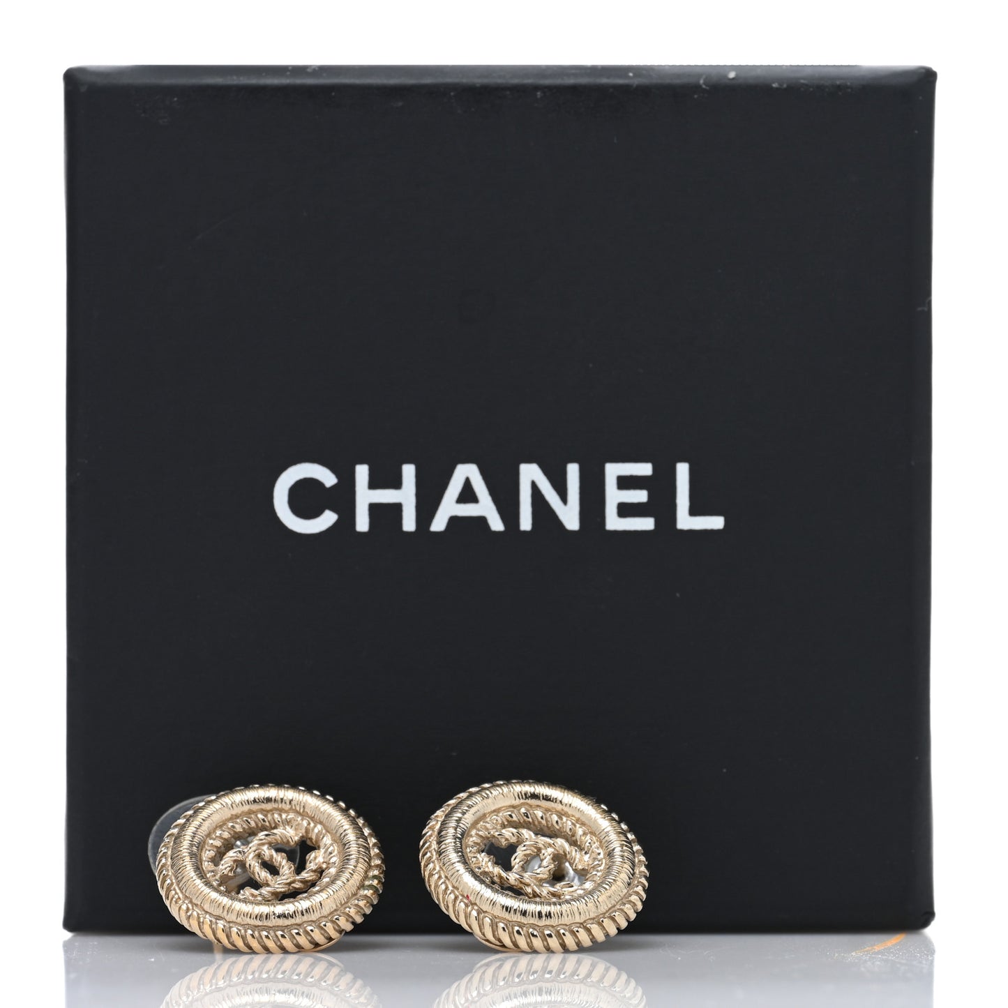 Twisted CC Earrings Light Gold
