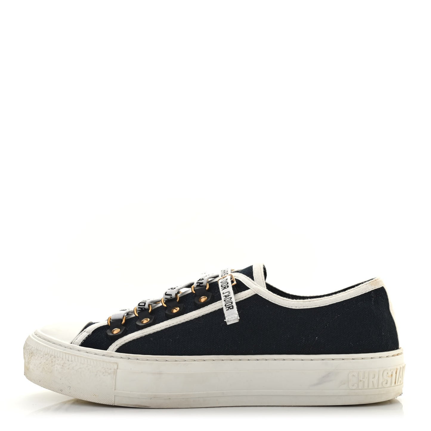 Canvas Womens Walk'n Dior Low Top Sneakers 38 Black