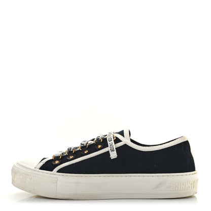 Christian Dior Canvas Womens Walk'n Dior Low Top Sneakers 38 Black 1 of 14