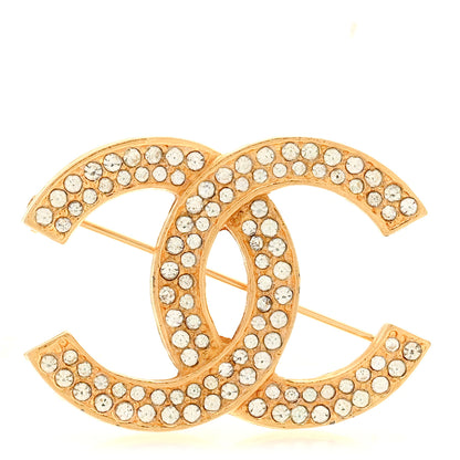 Chanel Crystal CC Brooch Gold 1 of 3