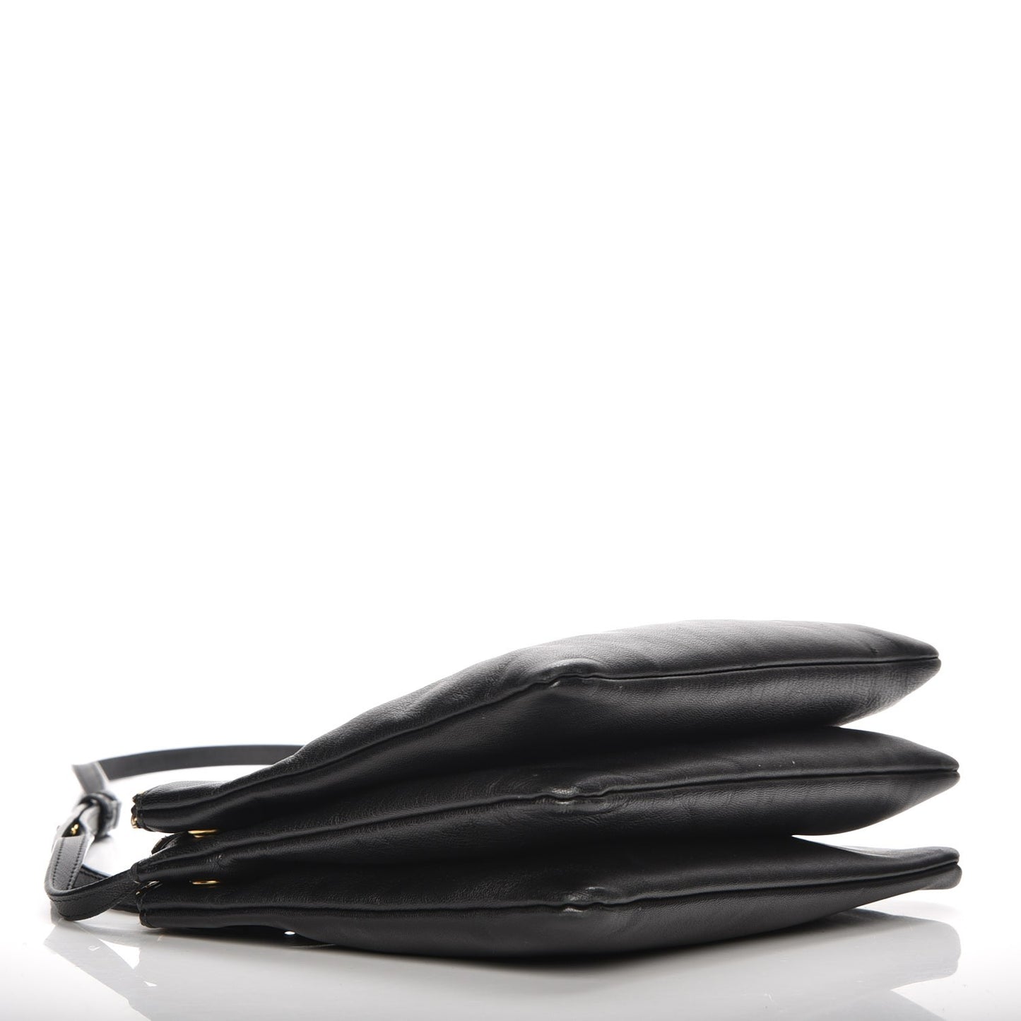 Lambskin Large Trio Crossbody Bag Black