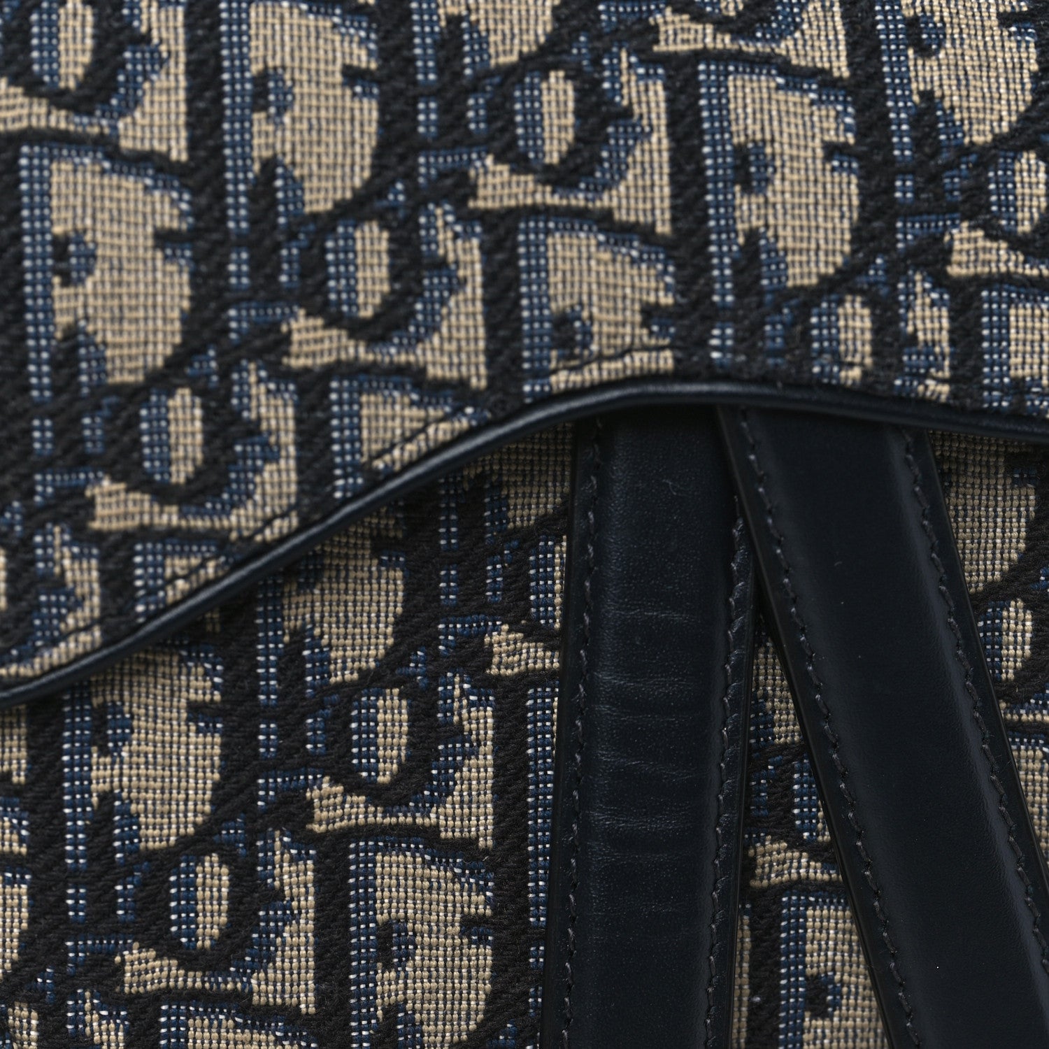 Christian Dior Oblique Mini Saddle Bag With Strap Blue 8 of 10